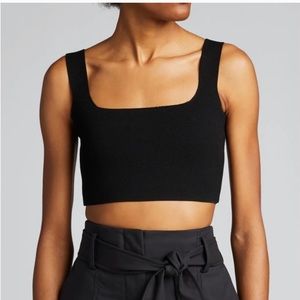 A.L.C. Black Square Neck Crop Top